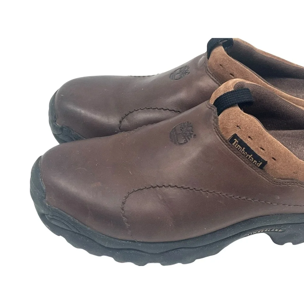 Timberland Women's Brown Leather Mule Clogs Slip-On Shoes Size 8M - Picture 2 of 16